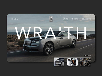 Rolls Royce Wraith - Homepage Hero Design 2d 3d app branding design digital design flat graphic design home page icon illustraion landing page logo minimal rolls royce typogaphy ui vector web design website