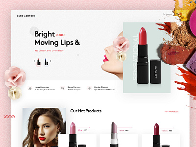 Cosmetic Landing Page Design branding creative design designer designs inspiration inspirations landingpage trending ui website website concept website designer