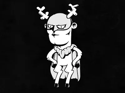 Deerman! characters deer humor illustration monochrome superhero superheroes superpowers vector