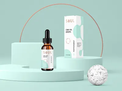 SOUL CBD Oil Drops badge bottle box brand identity branding cannabidiol cbd cbdoil drop dropper identity design logo packaging peppermint soul type typography