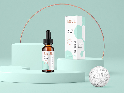 SOUL CBD Oil Drops badge bottle box brand identity branding cannabidiol cbd cbdoil drop dropper identity design logo packaging peppermint soul type typography