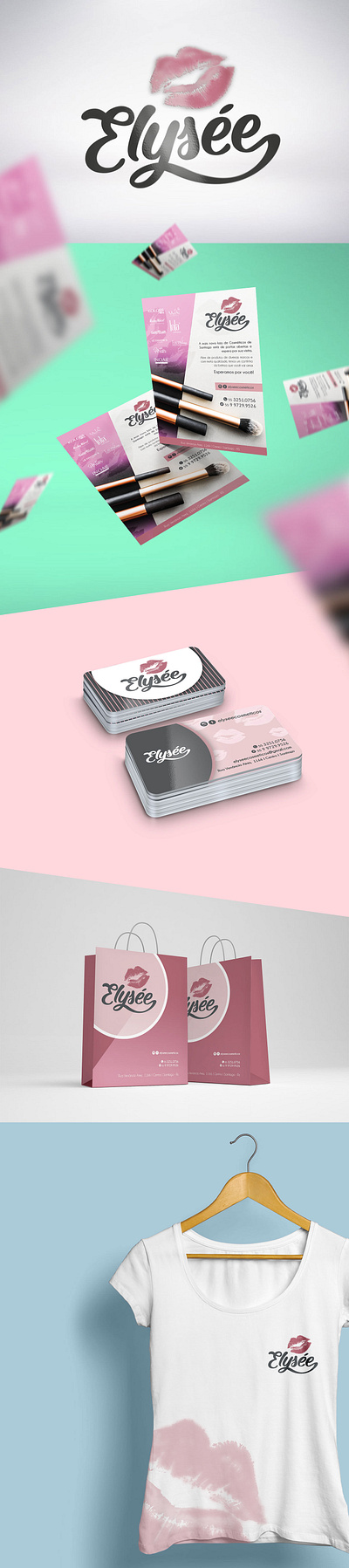 Elysée Visual identity beauty logo branding business design icon illustration logo makeup mockup typography