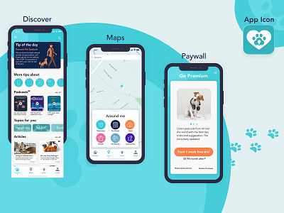 Designflows 2020 | Pets Lover App in 48h 48h app app concept cat competition design designflows designflows2020 dog illustration pet photoshop sketch ui ux