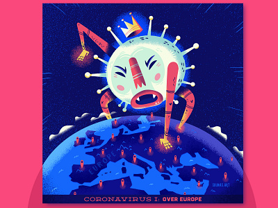 ::: Corona Virus I: Over Europe::: china corona coronavirus europe european union illustration pandemic virus wuhan