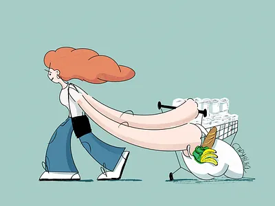 WWP character characterdesign digitalart flat flatillustration food illustration life panic situation virus