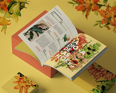 Flowers Encyclopedia 3d 3d art book branding buenos aires editorial fadu flower flowers futura gabriele illustration illustrator letters magazine shapes typography uba vintage yellow