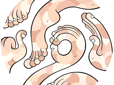 Hands-On anatomy cartoon fingers foot hand illustration ornament toes