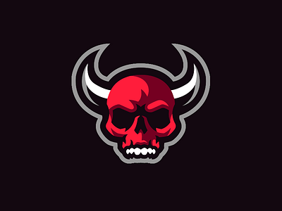 Demon Skull Mascot Logo (Up for sale) death demon demon logo demon skull devil mascot logo skeleton skull skull logo