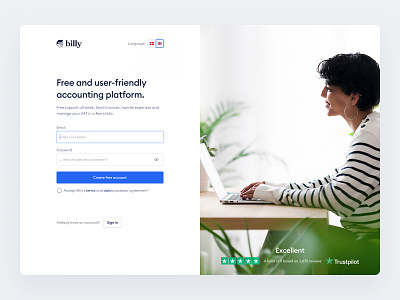New Customer Acquisition Process (Sign Up Flow) accounting acquisition activation app bookkeeping clean danish fintech minimal product product design product thinking retention saas scandinavian sign in sign up ui user-centric ux