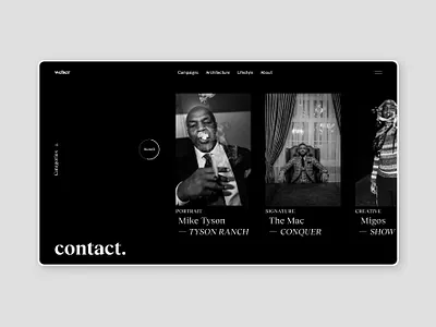 Portfolio exploration, Dark mode clean homepage landing page minimalist typography ui ux web web design website