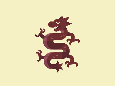 Dragon asia beast brand brewery china dragon flat flat illustration flatdesign geometric illustration lizard minimal myth simple simple logo