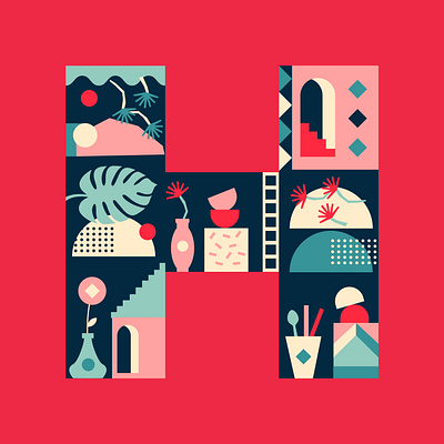 Letter H 36daysoftype design graphic illustration