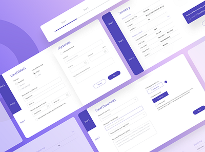 Travel Business Form design form minimalism mobile purple travel ui ui ux ui ux design ui kit ux webdesign