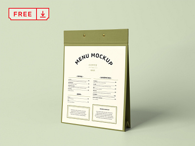 Free Menu Stand PSD Mockup branding design download identity logo menu menu stand mockup mockups print psd typography