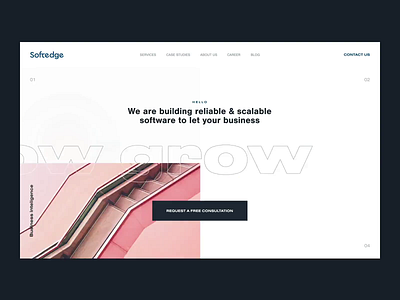 Softedge site animation clean design experience homepage motion design ui uimotion ux web website