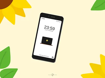 Auringonkukka (on phone) android black device flower fresh illustration illustrator illustrator design laptop mobile phone phone summer sunflower sunflowers tech vector vector design vectorart wallpaper yellow
