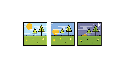 Day to Night 🌅 assembly assemblyapp bold colour creative day design illustration illustrations night outline