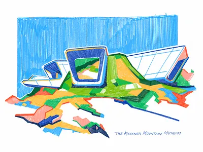 Architecture Art: Messner Mountain Museum architect architecture art building creative illustration design design studio digital art digital artwork digital illustration digital painting graphic design illustration illustration art illustrations illustrator landmark landscape museum procreate
