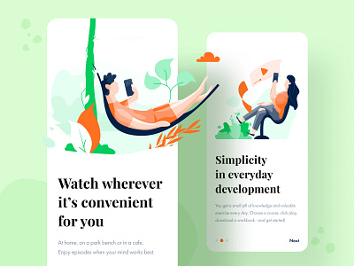 Life Architect - onboarding app courses exploration illustrations learning learning app learning platform mobile mobile design mobile ui onboarding onboarding illustration onboarding screens player tutorials ui ux video watch