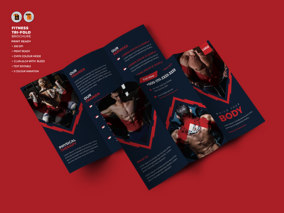 Fitness Tri Fold Brochure brochure brochure fitness business class creative fitness flyer flyer fitness gray green grey gym gym tri fold brochure modern professional tri fold trifold white