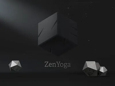 ZenYoga cube logo 3d 3dsmax abstract after effect animation art black black and white box brand brand identity branding cube dimensions graphic logo minimal mistery