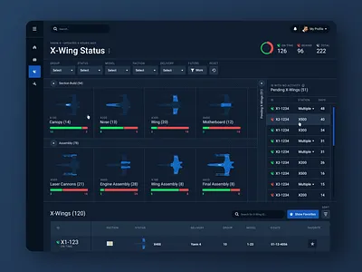 Project Rebel: X-Wing Status design fly illustration product ship skywalker space starwars ui ux