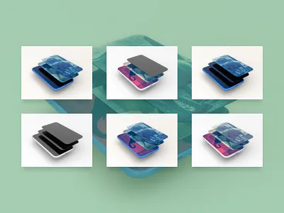 Smartphone multiscreen perspective PSD Mockup 3d design perspective psd psd mockup