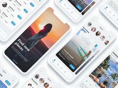 Travel App UI Design - 02 adobe xd app app design branding clean concept design figma flat interface ios minimal product product design travel ui ui design ui kit user interface ux