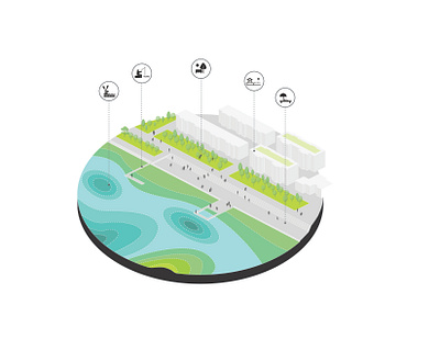 Urban Axonometric Diagram architecture axonometric diagram illustration landscape design urban art urban design vector