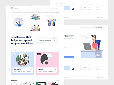 Shot #10754651 giveaway illustrations moonmen pages subscribe ui ux web web design