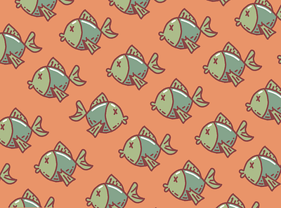 Dead Fish Pattern dead dead fish fish flat illustration pattern patterns procreate