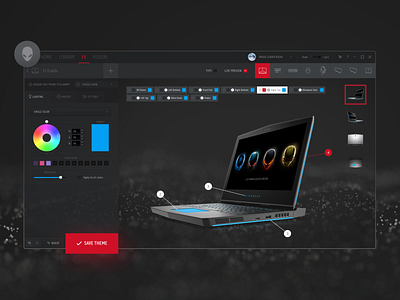 Alienware Command Center 2018 - Desktop App 3d config custom customize dell game gaming led lighting list overclock overclocking particles platform rgb system ui universal uwp windows
