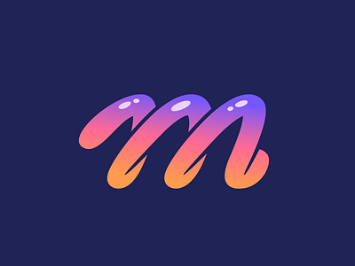 36 Days of Type / M 36daysoftype13 challenge flowy gradient graphic design m orange pink purple rounded smooth sunset sweet type typeface typography vector werock yummi