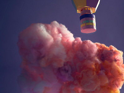Rise Above air cloud hot air balloon paper illustration sky tactile illustration