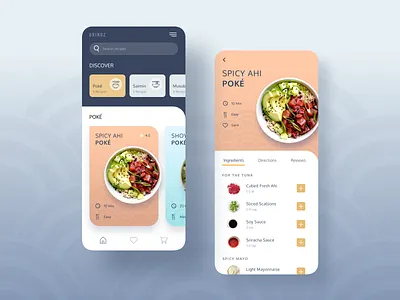 Recipe App 040 ahi app cooking dailyui dailyui040 directions food food app hawaiian ingredients mobile poke recipe