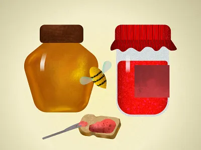 Food illustration honey and jam affinity designer communication design design gastronomy honey illustration jam market vector