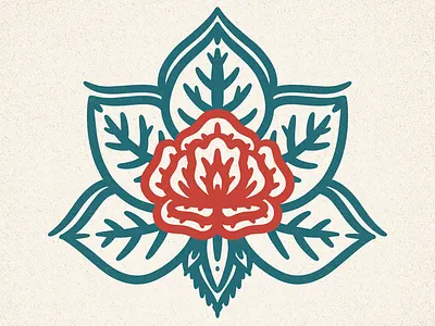 Blood Rose bold bright concept illustration logo design minimal poster print design procreate rose simple symmetry