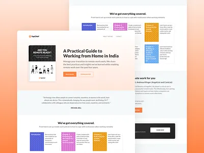 A Practical Guide to Working from Home in India guidebook landing page remote work ui ux web design wfh work from home