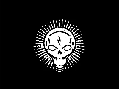 Dangerous Ideas adobe bolt branding danger grunge illustration illustrator light lightbulb logo skeleton skull starburst texture vector vintage