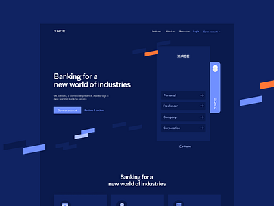 XACE Hero Page design flat graphic graphic design hero image illustration landing page minimal typography ui ux web design