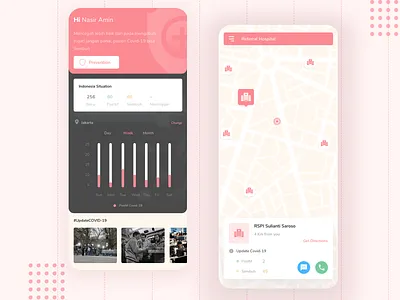 COVID-19 prevention & tracking - Exploration app charts clean corona covid exploration health healthy medical mobile mobile app mobile ui products simple ui ux