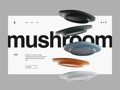 MUSHROOM | Wireless charger Landing Page Design Concept bank battery charge charger chargers charging concept design iphone phone power product station system ui ux web web design wireless wireless power