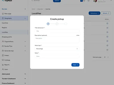 Pop-up for registration of product pickup app create popup design design system popup transport ui ux
