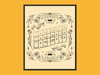 marigold album art album artwork album cover design block lettering flower illustration lettering marigold pinegrove