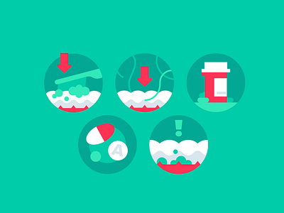 All About Them Teeth brush dental dentist design flat illustration minimal pills revenuewell