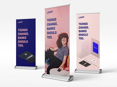 Lunar roll-ups app banking card finance outdoor poster print rollup rollup banner