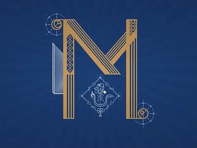 36daysoftype – M 36days 36daysoftype art deco letter lettering type typo