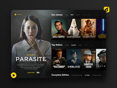 Stream Media Smart App for TV's media movies app stream streaming app tv ui ux video yellow