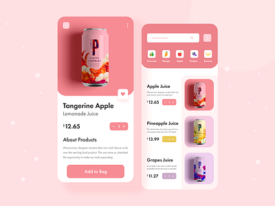 Juice App app app design apple application colorful dribbbble ios app design juice juice cane minimal minimalist mobile mobile app mobile app design mobile ui product product app ui ui ux design uiux designer