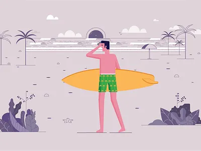Holiday Spirit art beach editorial art graphic illustration illustrator ocean surfing